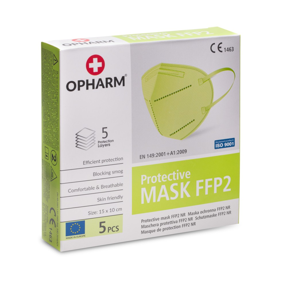 Maska Ochronna FFP2 5 sztuk limonkowa...
