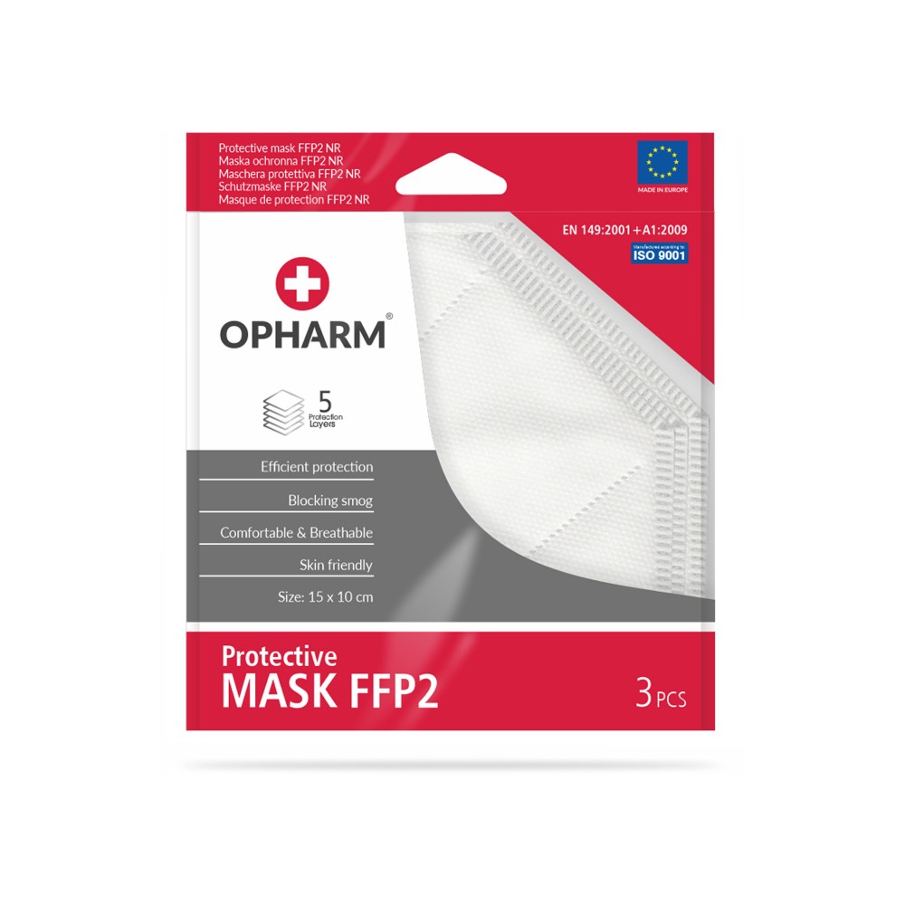 Maska Ochronna FFP2 3 sztuki folia biała